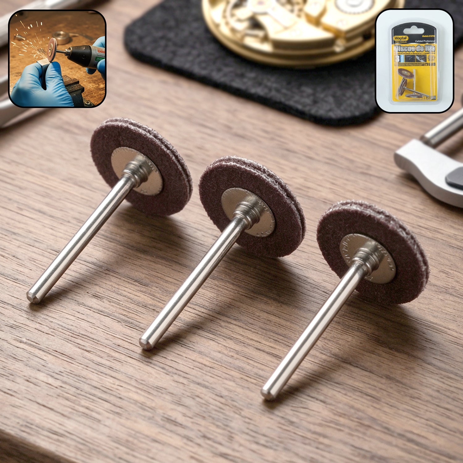 Wagtail Mini Rotary Tool Grinding Wheel Disc Set with Metal Shank (3 Pc Set) 1 Wagtail Mini Rotary Tool Grinding Wheel Disc Set with Metal Shank (3 Pc Set)