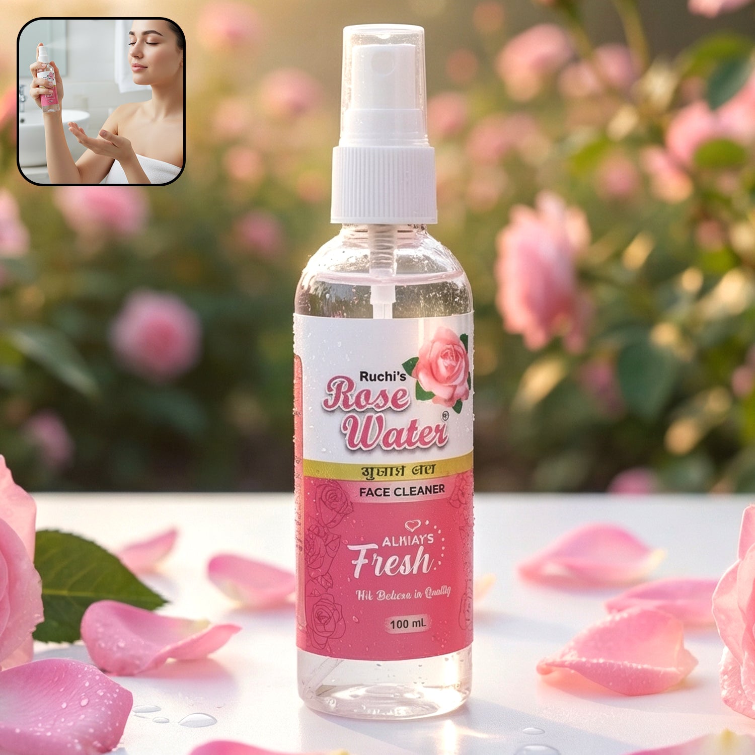 Rose Water Face Mist Spray 100 ML 1 Rose Water Face Mist Spray 100 ML
