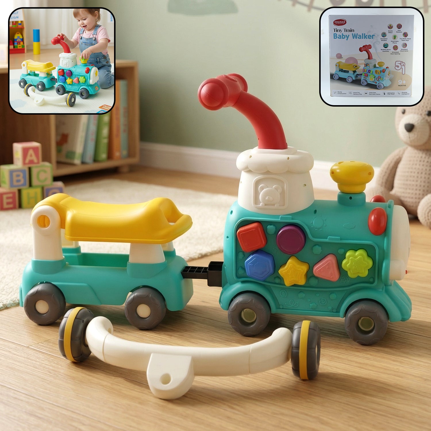 Aditi Tiny Train Baby Walker Ride-On Toy with Push Handle (1 Set) 1 Aditi Tiny Train Baby Walker Ride-On Toy with Push Handle (1 Set)
