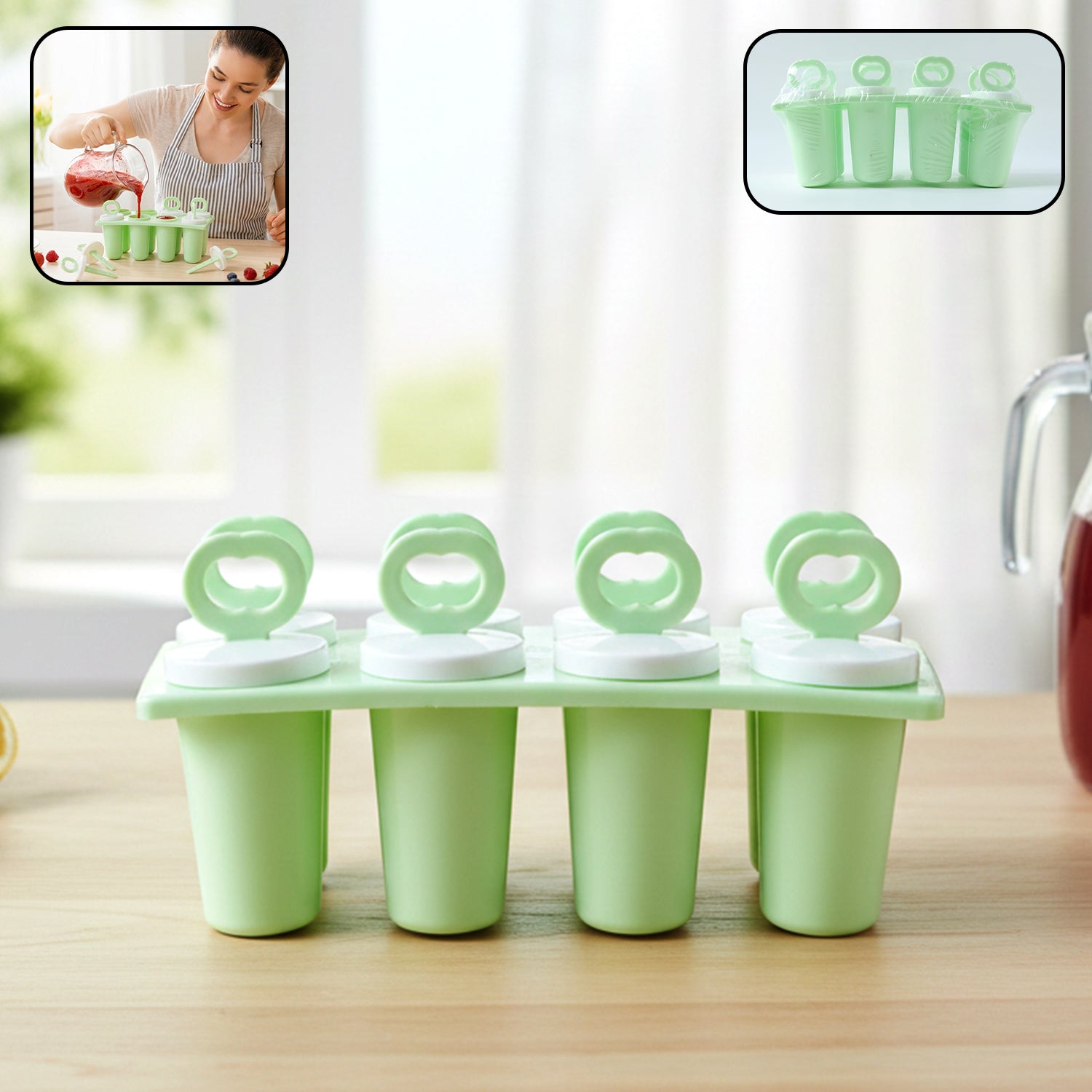 Prexo Plastic Ice Cream Popsicle Maker (8 Pc Set) 1 Prexo Plastic Ice Cream Popsicle Maker (8 Pc Set)