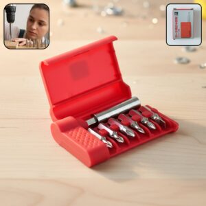 Mini Precision Screwdriver Bit Set with Magnetic Bit Holder (1 Set, 6 Bit)