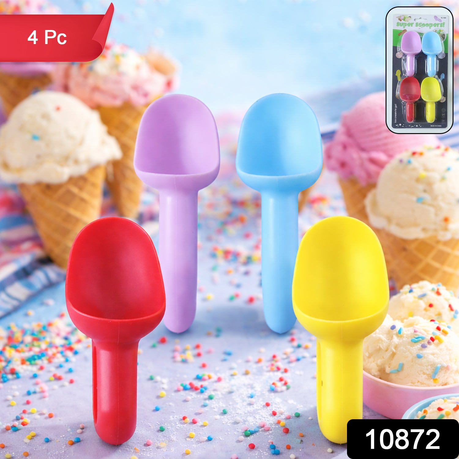 Plastic Ice Cream Scoop Set (4 Pc) 2 Plastic Ice Cream Scoop Set (4 Pc) - Image 2