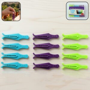 Premium Plastic Cloth Drying Clips Strong Laundry Cloth Pins (12 Pc)