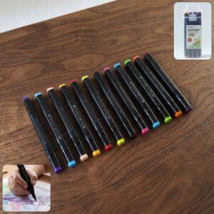 Acrylic Dual Tip Marker Watercolor Pen Set 12 Pc