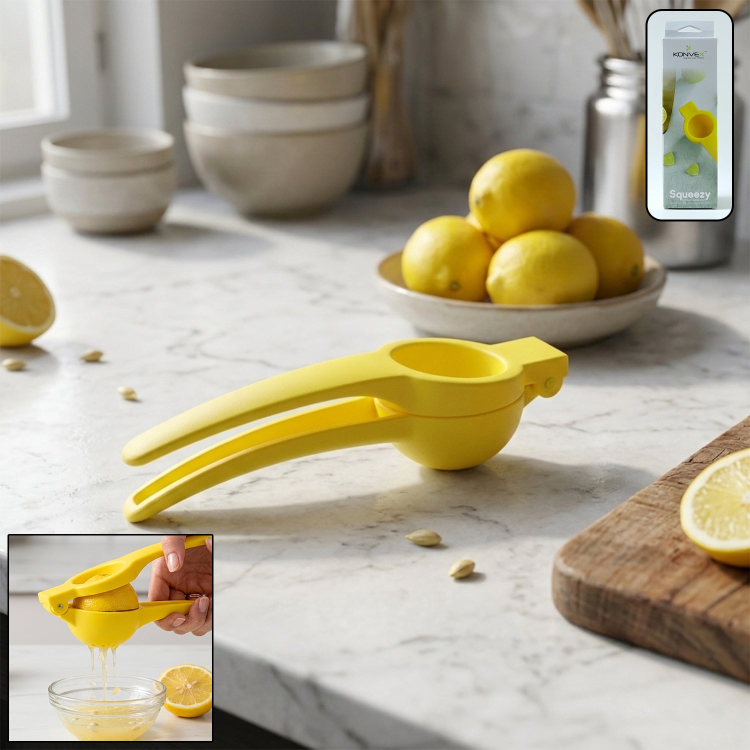 Konvex Hand Press Plastic Lemon Squeezer (1 Pc) 1 Konvex Hand Press Plastic Lemon Squeezer (1 Pc)