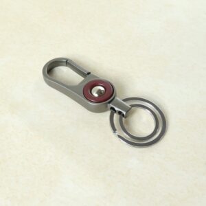 Premium Metal Key Holder with Dual Ring & Secure Clip (1 Pc)