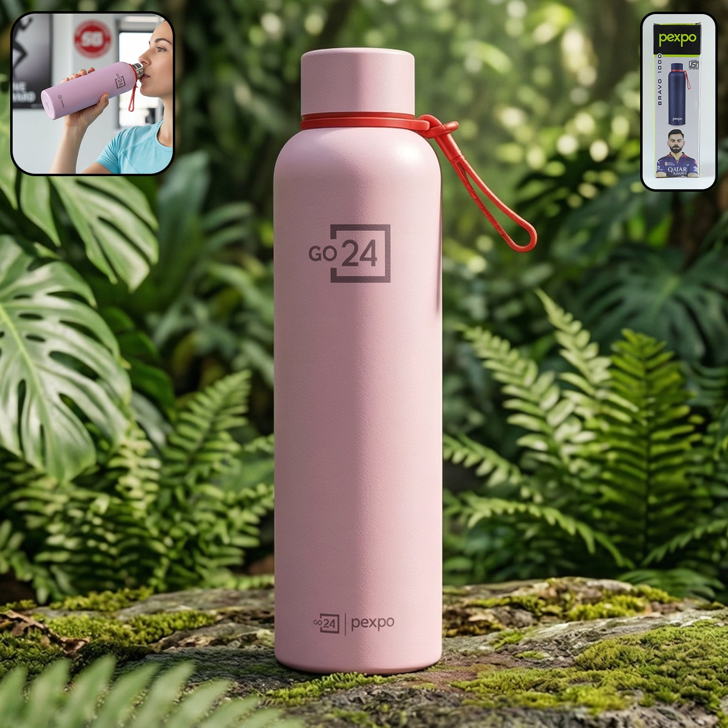 Pexpo Bravo Vacuum Insulated Hot & Cold Stainless Steel Water Bottle 1000 ML 1 Pexpo Bravo Vacuum Insulated Hot & Cold Stainless Steel Water Bottle 1000 ML