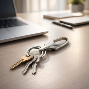 Stylish Metal Key Holder Keychain with Secure Lock Clip 1 Pc
