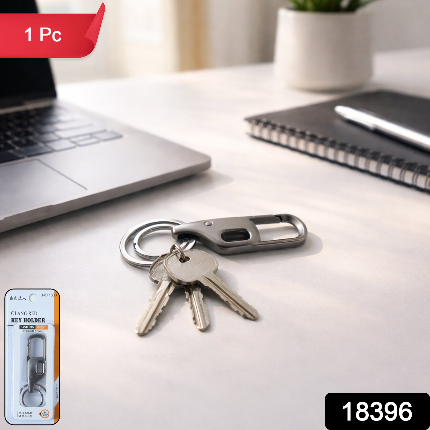 Premium Heavy Duty Push Lock Metal Keychain with Dual Ring (1 Pc) 2 Premium Heavy Duty Push Lock Metal Keychain with Dual Ring (1 Pc) - Image 2