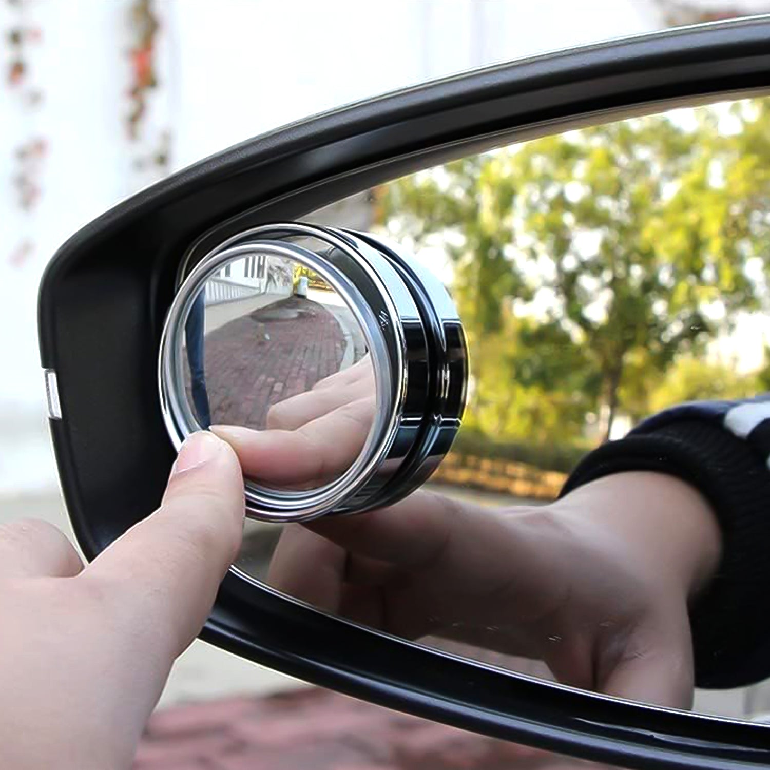 Car Silver Round Blind Spot adjustable Mirror 2 Pc 3 Car Silver Round Blind Spot adjustable Mirror 2 Pc - Image 3
