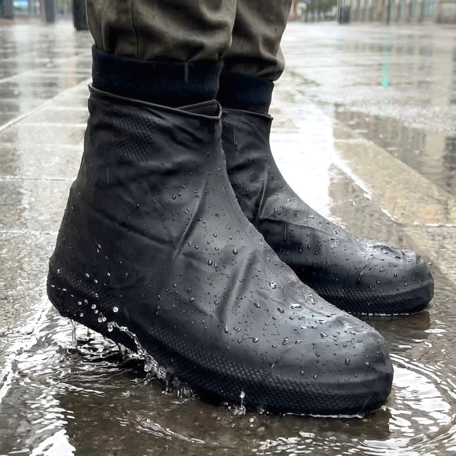 Portable Waterproof Latex Silicone Shoe Cover (1 Pair, Medium) 3 Portable Waterproof Latex Silicone Shoe Cover (1 Pair, Medium) - Image 3