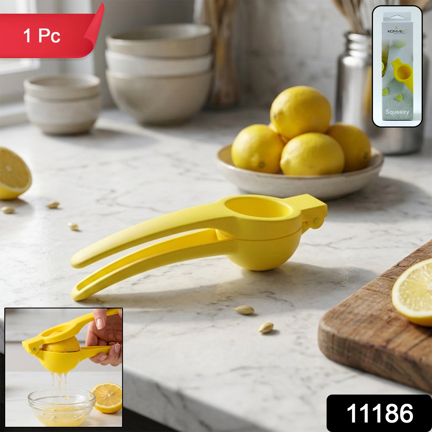 Konvex Hand Press Plastic Lemon Squeezer (1 Pc) 2 Konvex Hand Press Plastic Lemon Squeezer (1 Pc) - Image 2