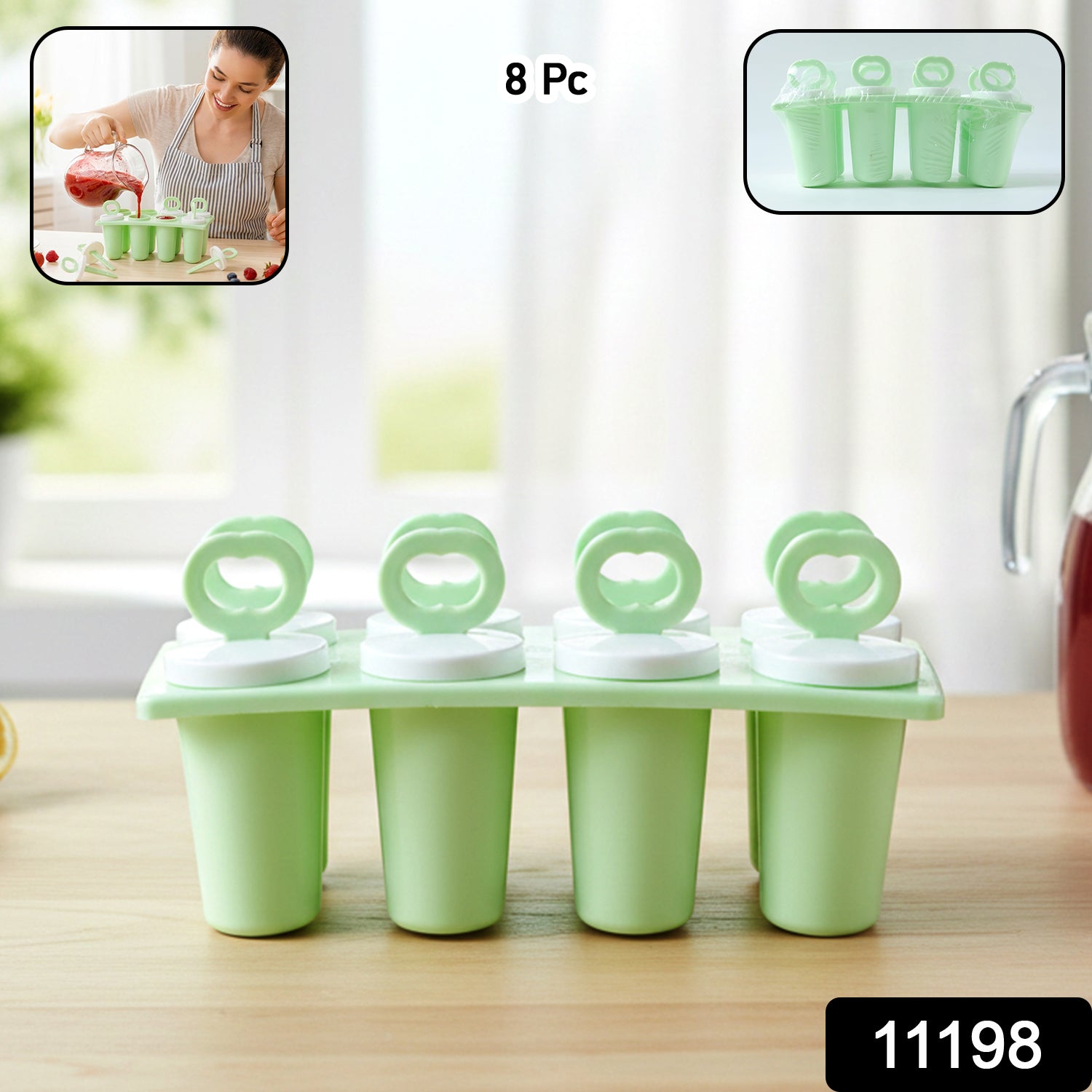 Prexo Plastic Ice Cream Popsicle Maker (8 Pc Set) 2 Prexo Plastic Ice Cream Popsicle Maker (8 Pc Set) - Image 2