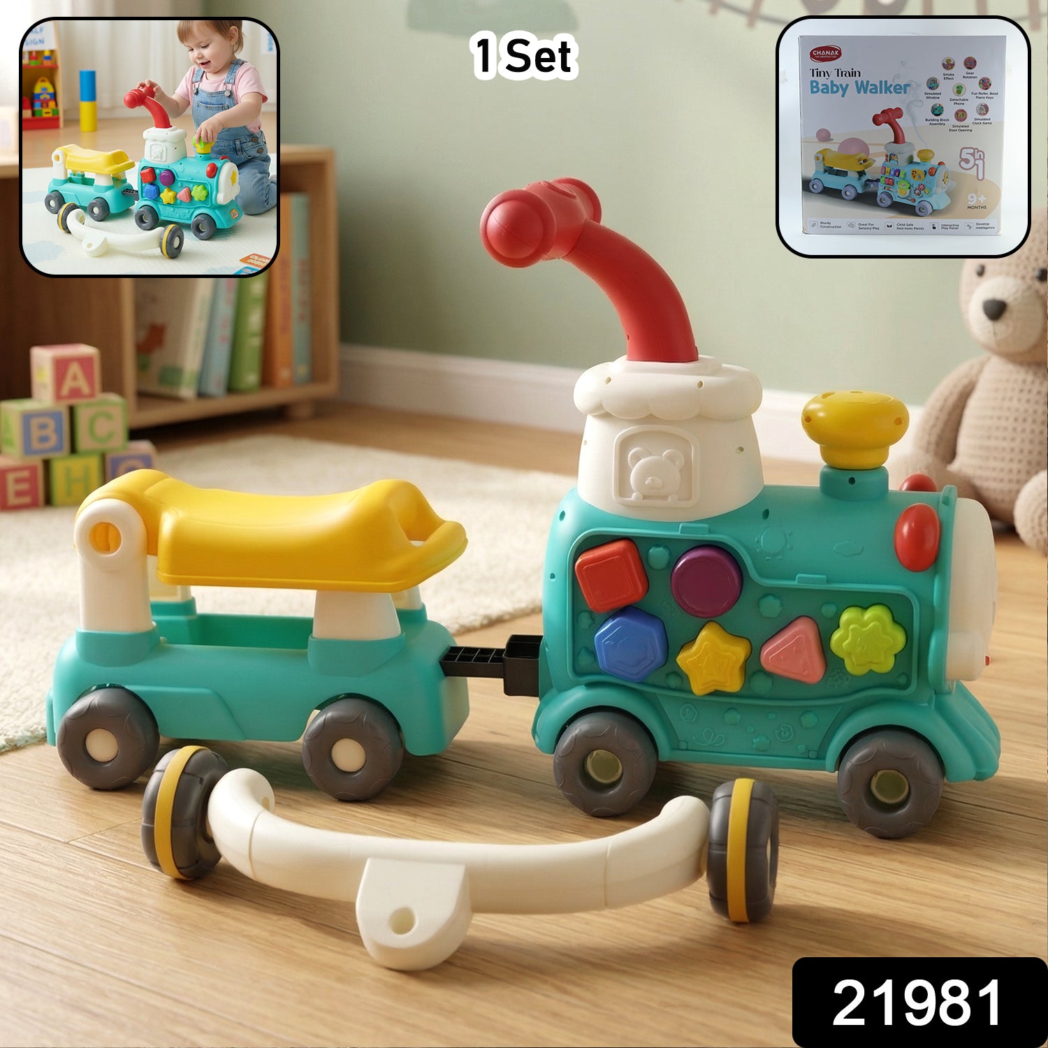 Aditi Tiny Train Baby Walker Ride-On Toy with Push Handle (1 Set) 2 Aditi Tiny Train Baby Walker Ride-On Toy with Push Handle (1 Set) - Image 2