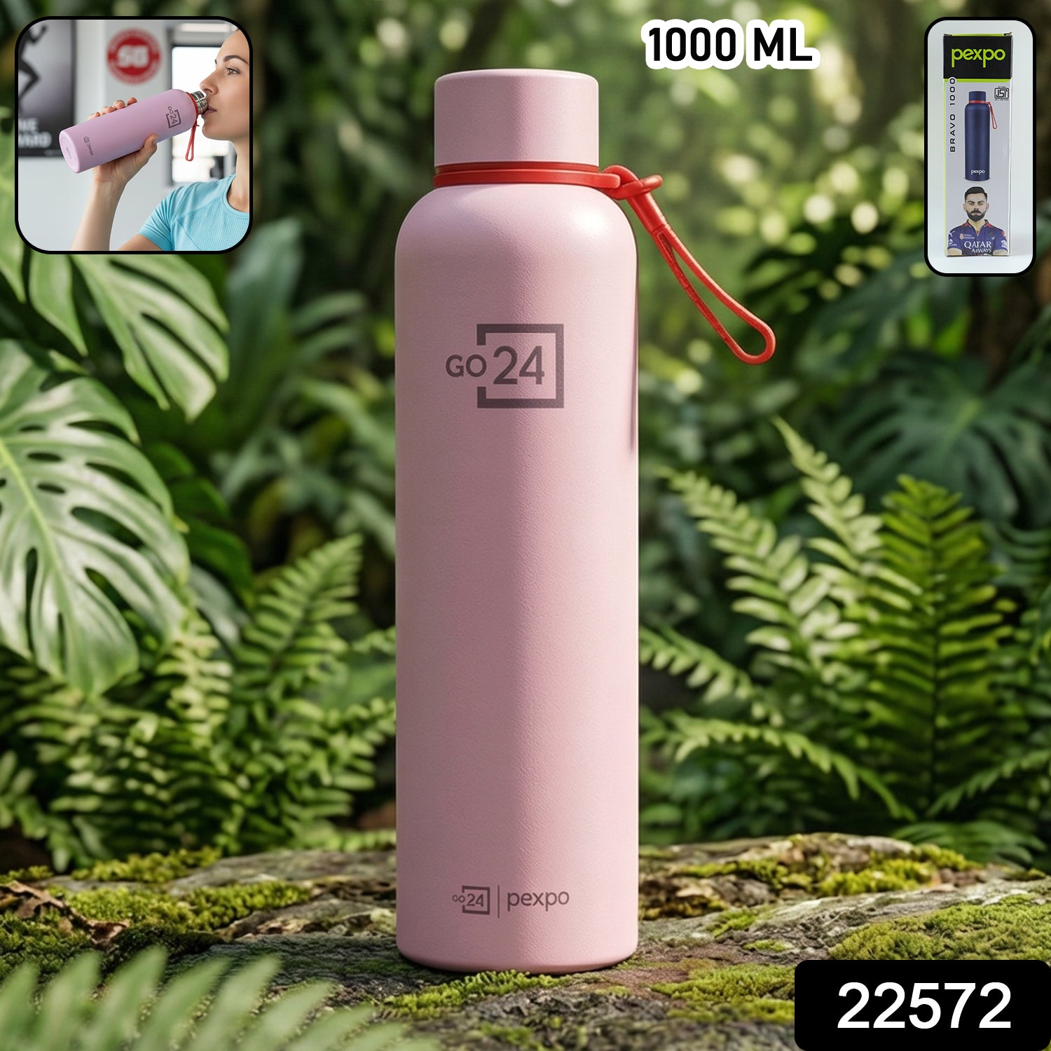 Pexpo Bravo Vacuum Insulated Hot & Cold Stainless Steel Water Bottle 1000 ML 2 Pexpo Bravo Vacuum Insulated Hot & Cold Stainless Steel Water Bottle 1000 ML - Image 2