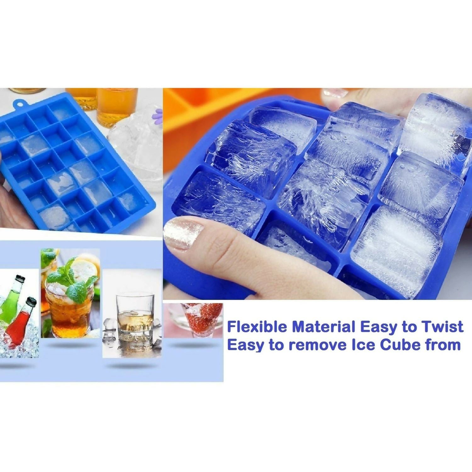 Silicon Square Shape 24 Cavity Ice Cube Trays 3 Silicon Square Shape 24 Cavity Ice Cube Trays - Image 3