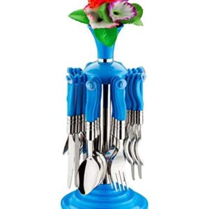 24 Pis Round Kitchen Cutlery Set Flower