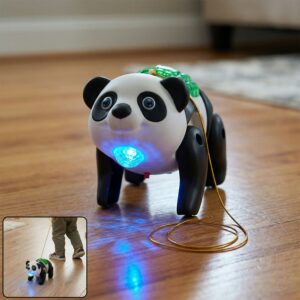 Crawling Panda Musical Toy with Light & Sound Pull Along Walking Toy Battery Operated