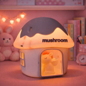 Cute Unicorn Mushroom House LED Night Lamp for Kids Bedroom Desk Decor