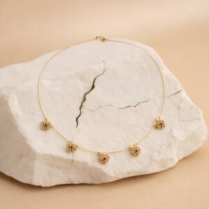 Elegant Ruby Floral Necklace Stylish Traditional Jewelry Necklace for Women