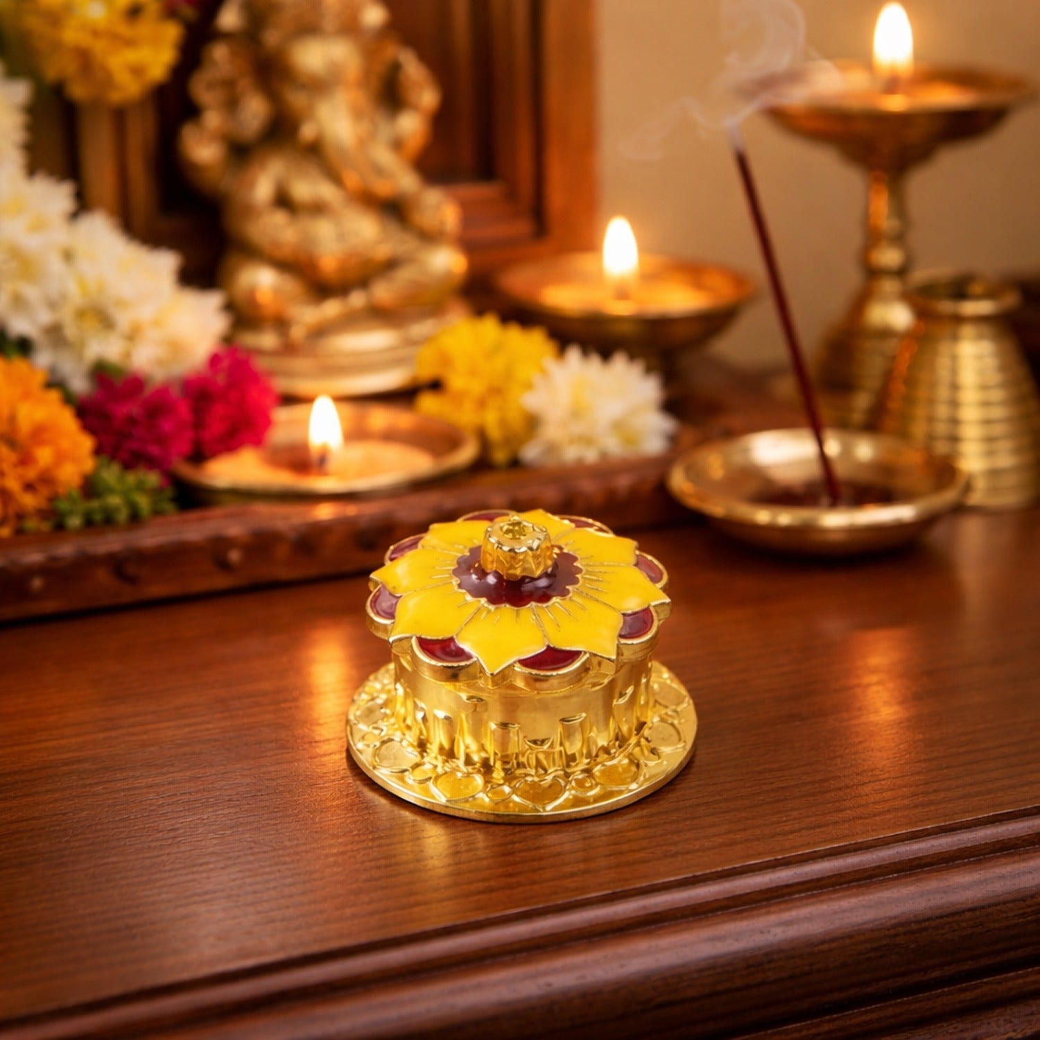 Decorative Golden Kankavati (1 Pc, Mix Design) 1 Decorative Golden Kankavati (1 Pc, Mix Design)