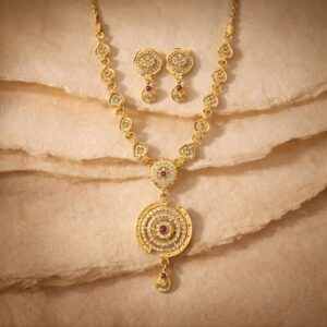 Elegant Queen Inspired Necklace Set with Royal Design for Women Festive Wear