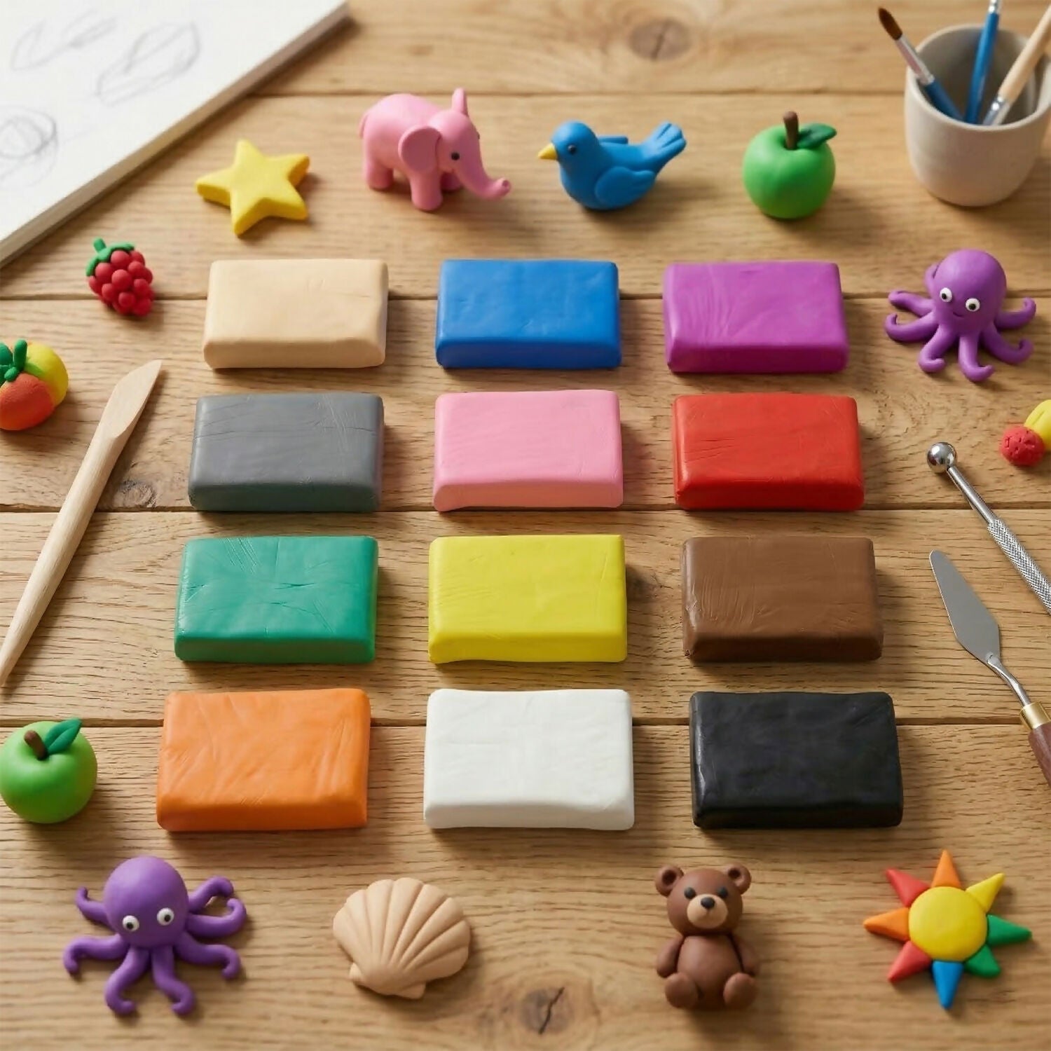 Nara 12 Color Modelling Clay Kit, Soft Creative Play Dough Set for Kids (60 Gm/24 Bars) 3 Nara 12 Color Modelling Clay Kit, Soft Creative Play Dough Set for Kids (60 Gm/24 Bars) - Image 3