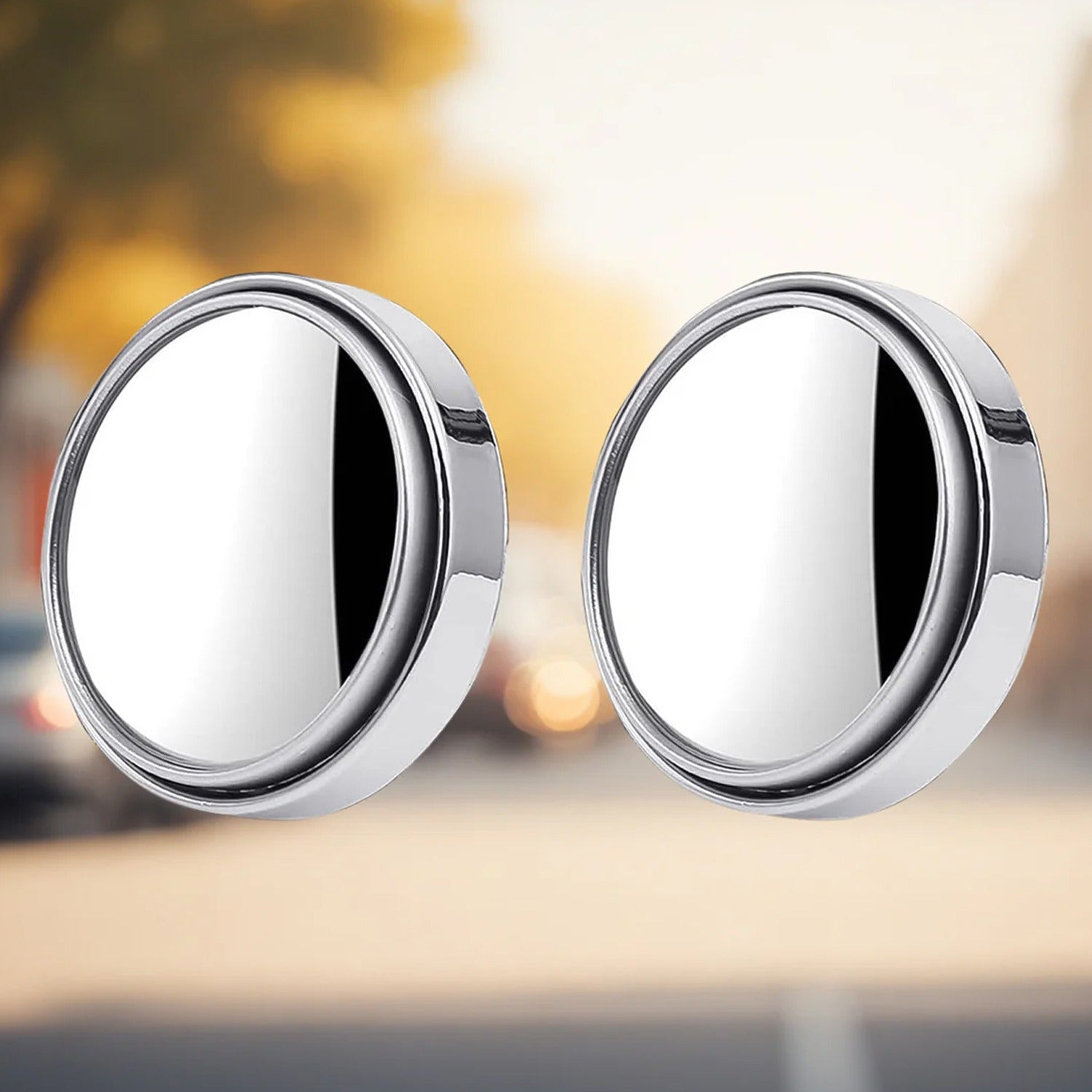 Car Silver Round Blind Spot adjustable Mirror 2 Pc 1 Car Silver Round Blind Spot adjustable Mirror 2 Pc