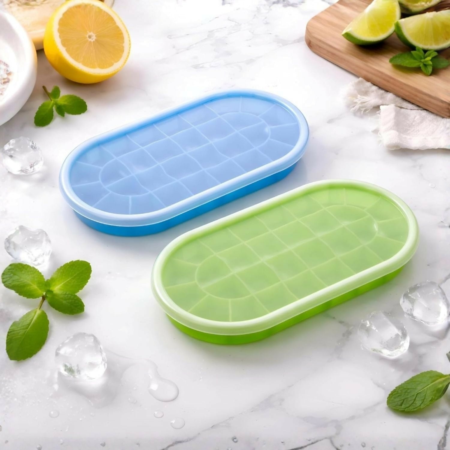 30 Grid Silicone Ice Cube Tray with Lid pack of 2 1 30 Grid Silicone Ice Cube Tray with Lid pack of 2