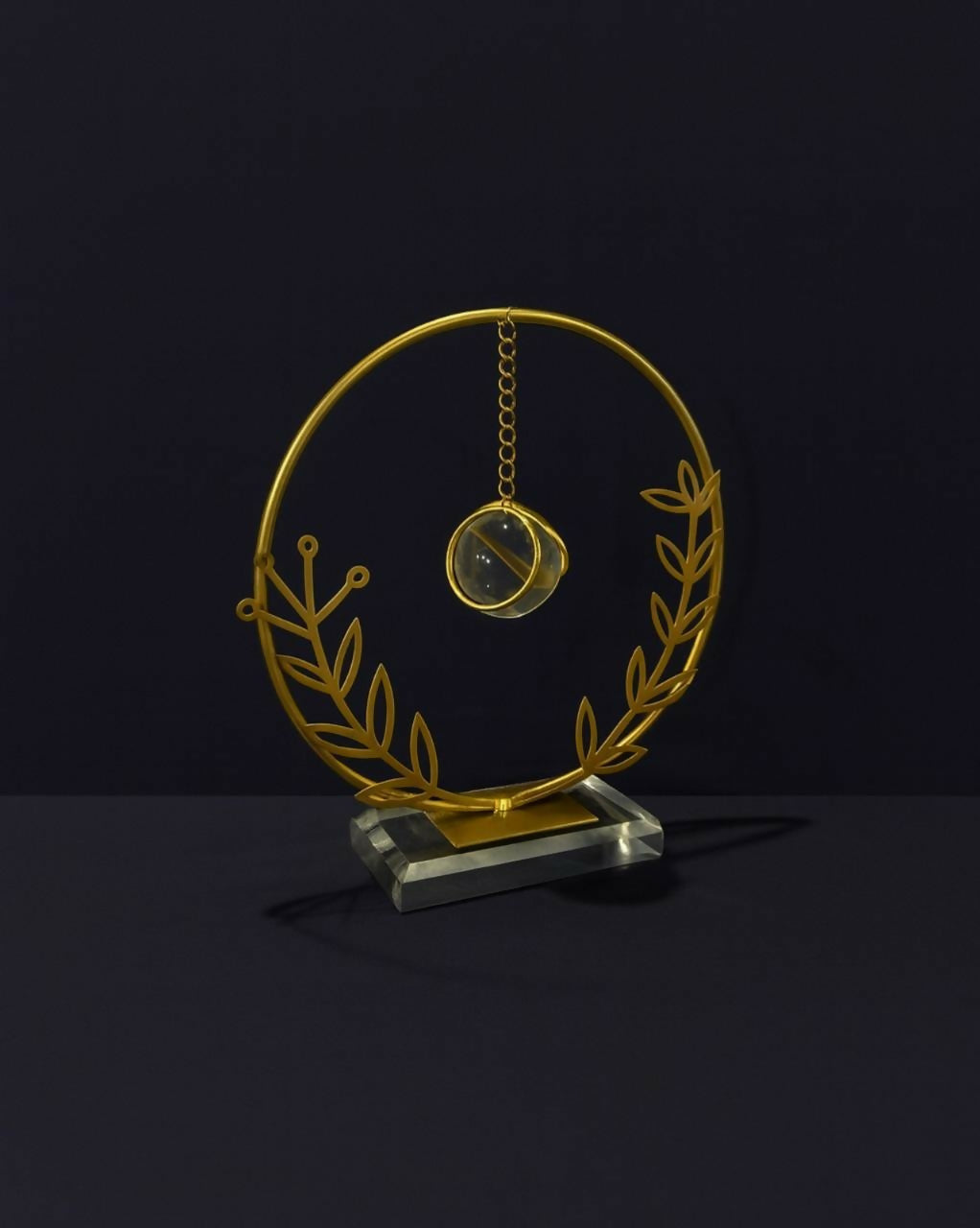 Crystal Ball Metal Ring Table Decor Modern Decorative Showpiece 3 Crystal Ball Metal Ring Table Decor Modern Decorative Showpiece - Image 3