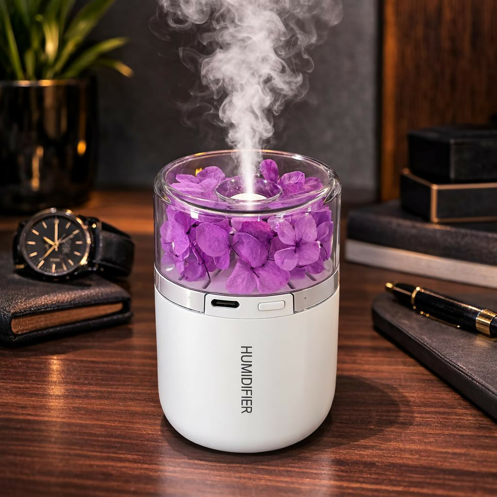 USB Portable Flower Humidifier Diffuser for Desk Home Office (Color may vary) 2 USB Portable Flower Humidifier Diffuser for Desk Home Office (Color may vary) - Image 2