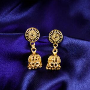 Traditional Gold Plated Jhumka Earrings for Women & Girls Ethnic Festive Jewelry