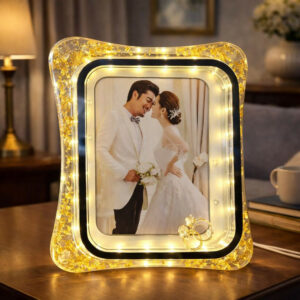 LED Crystal Photo Frame with Romantic Light for Couple Memories