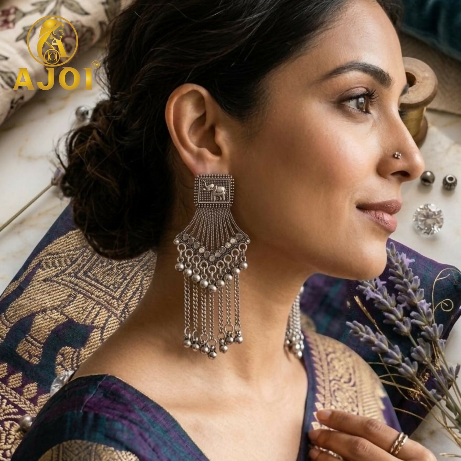 Heritage Silver Elephant Earrings 2 Heritage Silver Elephant Earrings - Image 2