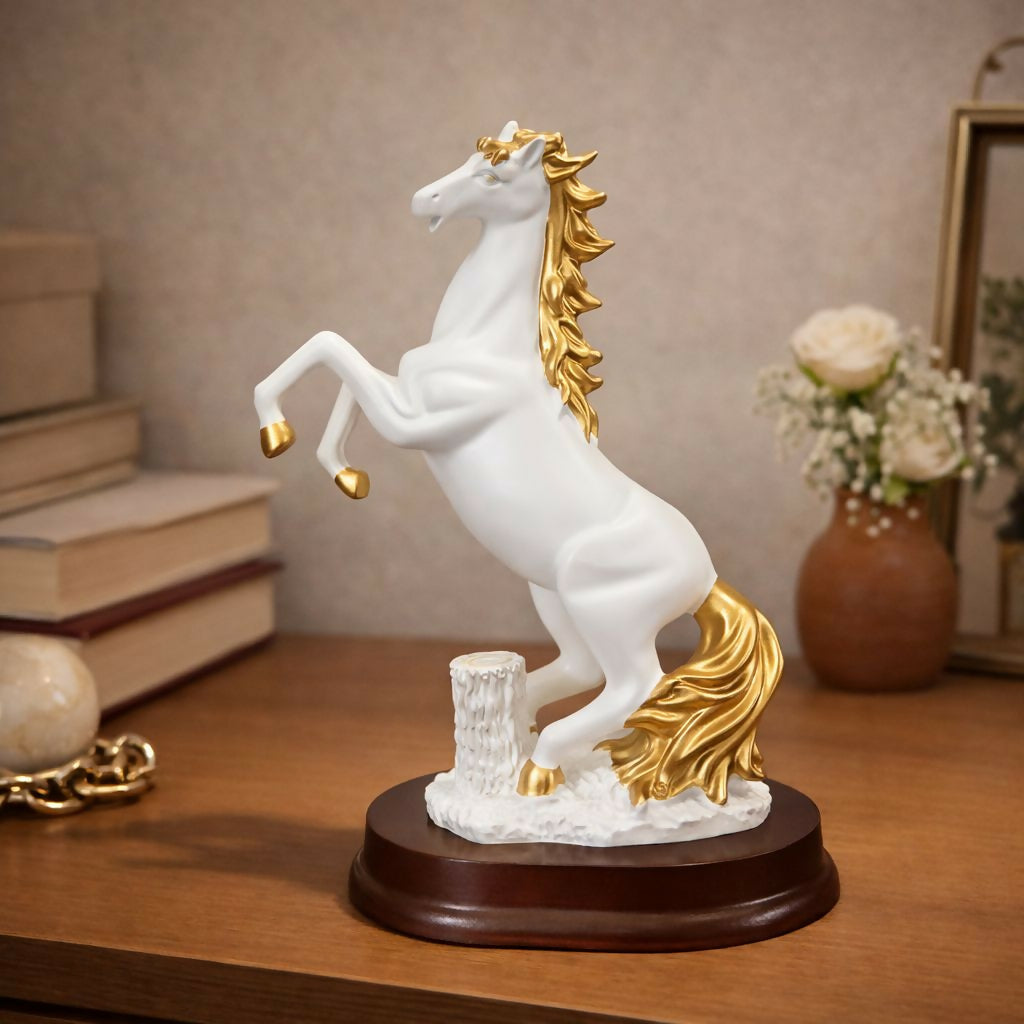 White Elegant Horse Showpiece Statue for Home Decor Tabletop 1 White Elegant Horse Showpiece Statue for Home Decor Tabletop