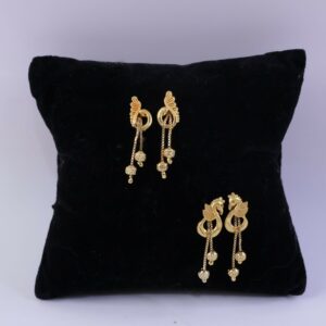 Luxury Swan Motif Gold Dangle Earrings with Cascading Chain Beads for Women (2 Pair)