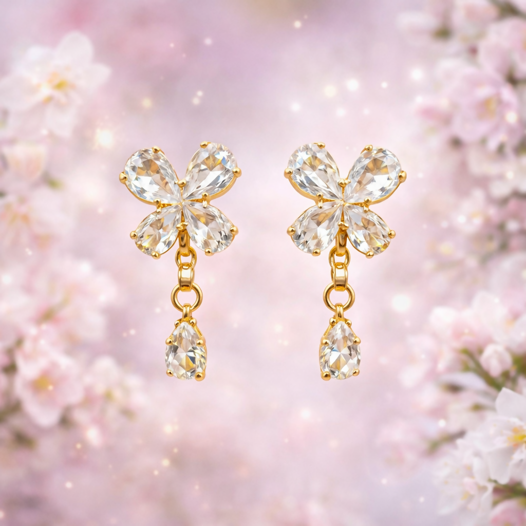 Elegant Butterfly Crystal Drop Earrings for Women 2 Elegant Butterfly Crystal Drop Earrings for Women - Image 2