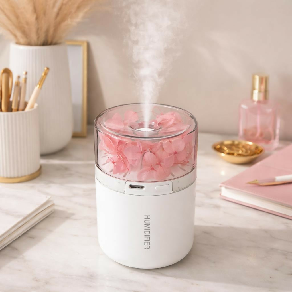 USB Portable Flower Humidifier Diffuser for Desk Home Office (Color may vary) 1 USB Portable Flower Humidifier Diffuser for Desk Home Office (Color may vary)