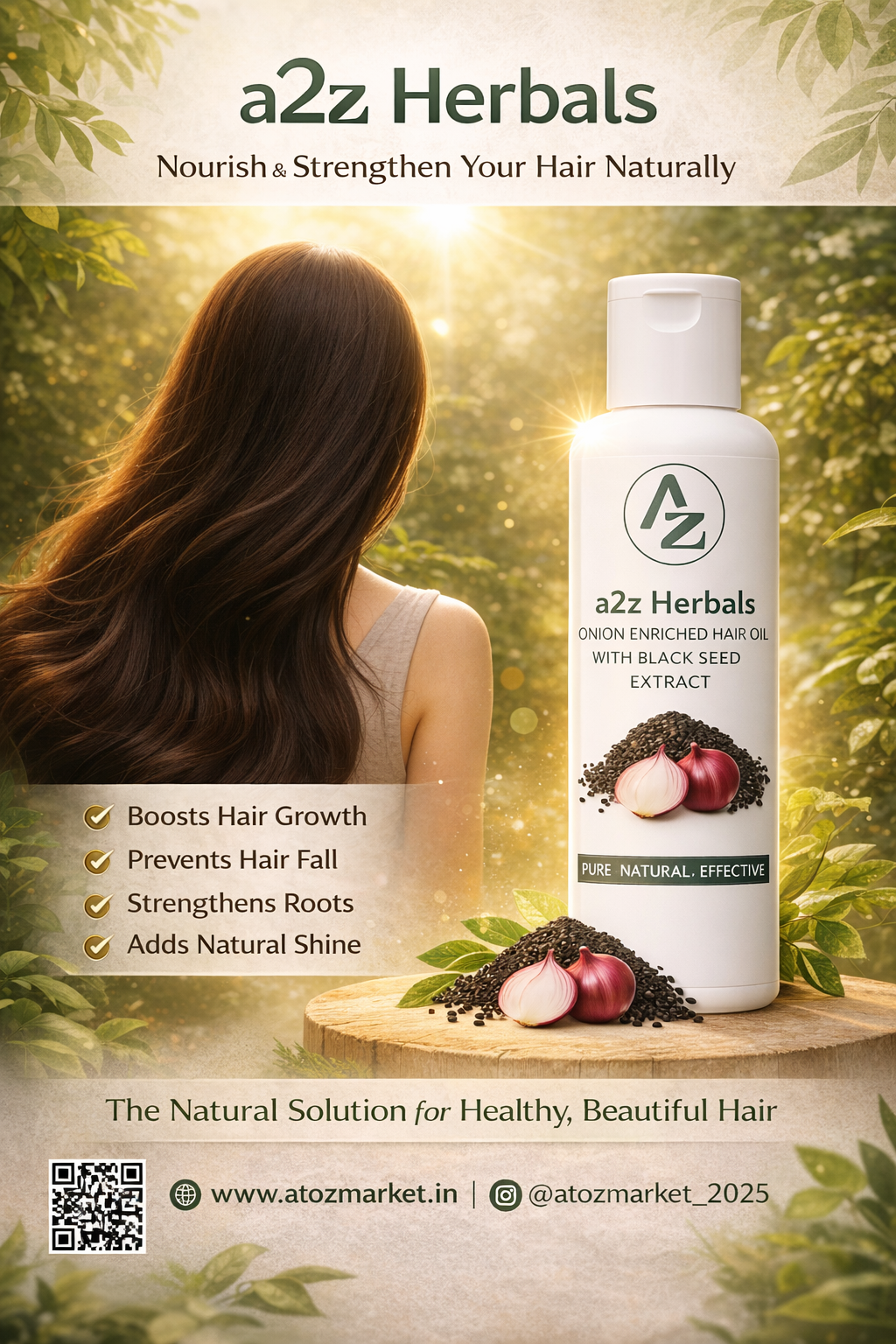 A2Z Onion & Black Seed Hair Oil – Anti Hair Fall (100ml) 3 onion hair oil for hair growth with black seed