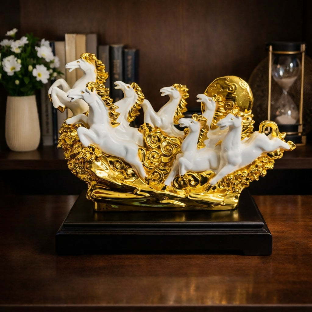 Running Horse Showpiece Decorative Figurine for Home & Office (Mix Design) 2 Running Horse Showpiece Decorative Figurine for Home & Office (Mix Design) - Image 2