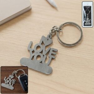 Premium Metal Love You Keychain 1 Pc
