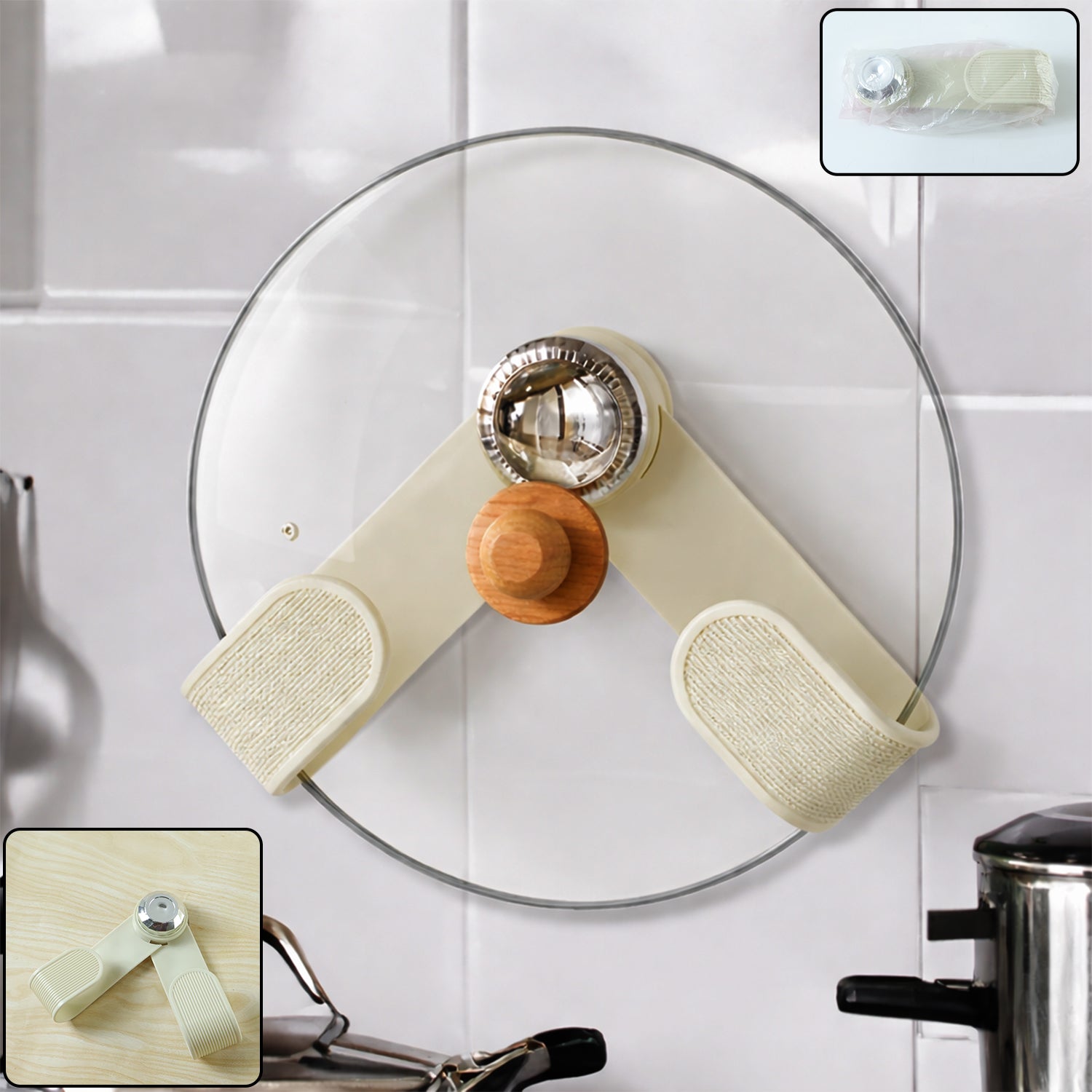 Adjustable Kitchen Pot Lid Holder Clip (1 Pc) 1 Adjustable Kitchen Pot Lid Holder Clip (1 Pc)