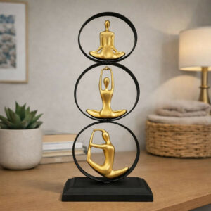 Golden Yoga Meditation Figurine Showpiece Decorative Table Decor