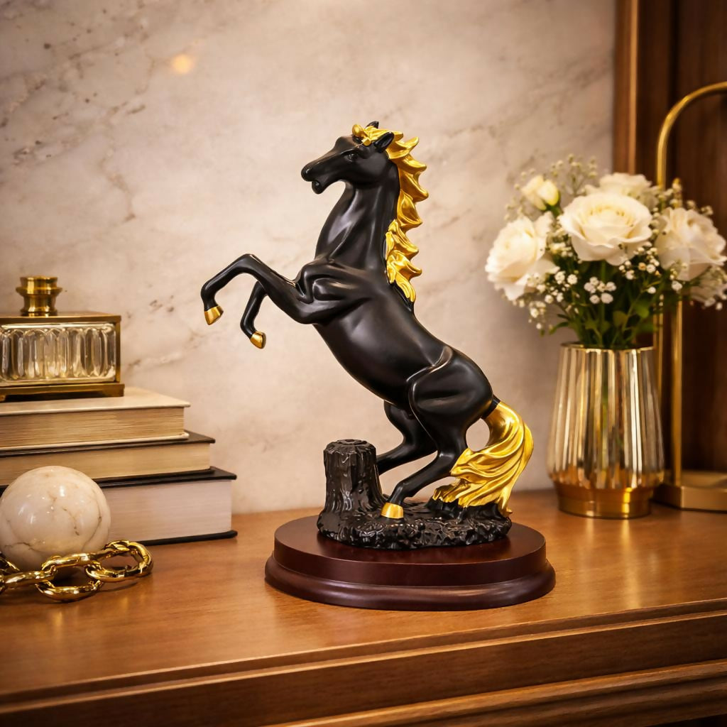 Black Elegant Horse Showpiece Statue for Home Decor Tabletop 1 Black Elegant Horse Showpiece Statue for Home Decor Tabletop