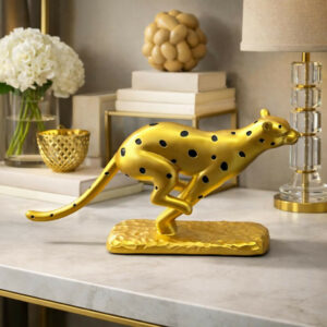 Running Leopard Showpiece Statue for Home Decor Tabletop