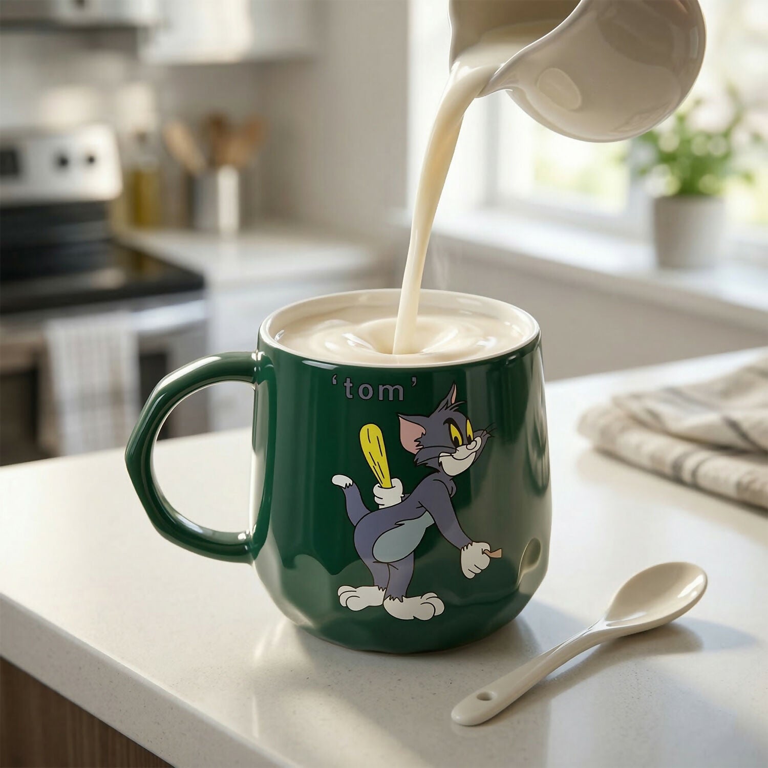 Cartoon Couple Ceramic Coffee Mug Set with Spoons Gift Box (Set of 2) 3 Cartoon Couple Ceramic Coffee Mug Set with Spoons Gift Box (Set of 2) - Image 3