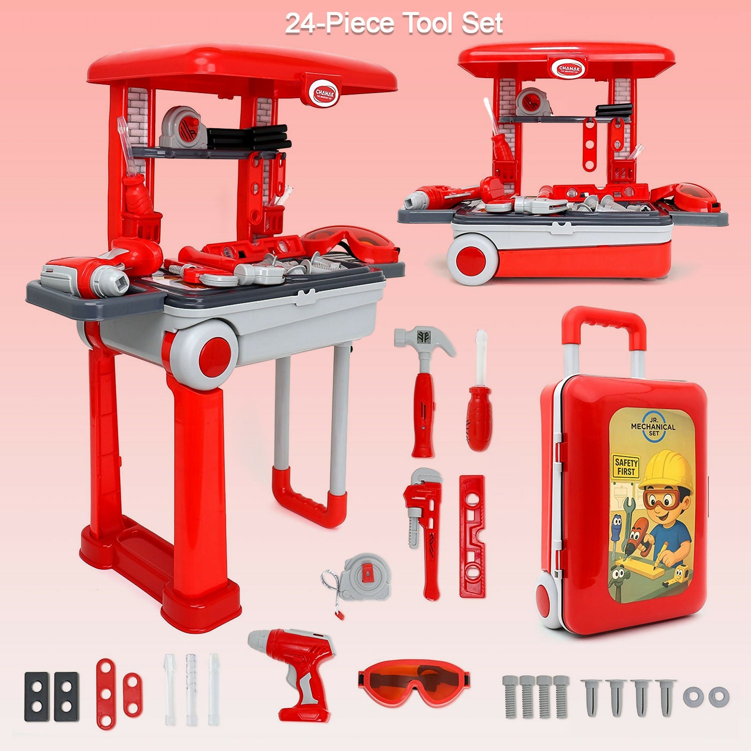 Aditi Big Plastic Luxury Tool Trolley Kit Toy with Briefcase and Accessories for Kids 1 Aditi Big Plastic Luxury Tool Trolley Kit Toy with Briefcase and Accessories for Kids