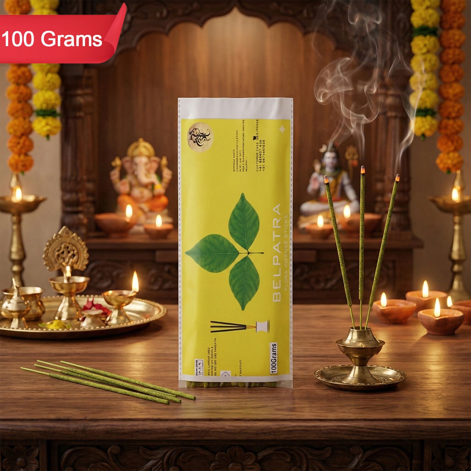 Belpatra Flora Incense Sticks Fresh Green Leaf Aroma for Home & Rituals 3 Belpatra Flora Incense Sticks Fresh Green Leaf Aroma for Home & Rituals - Image 3