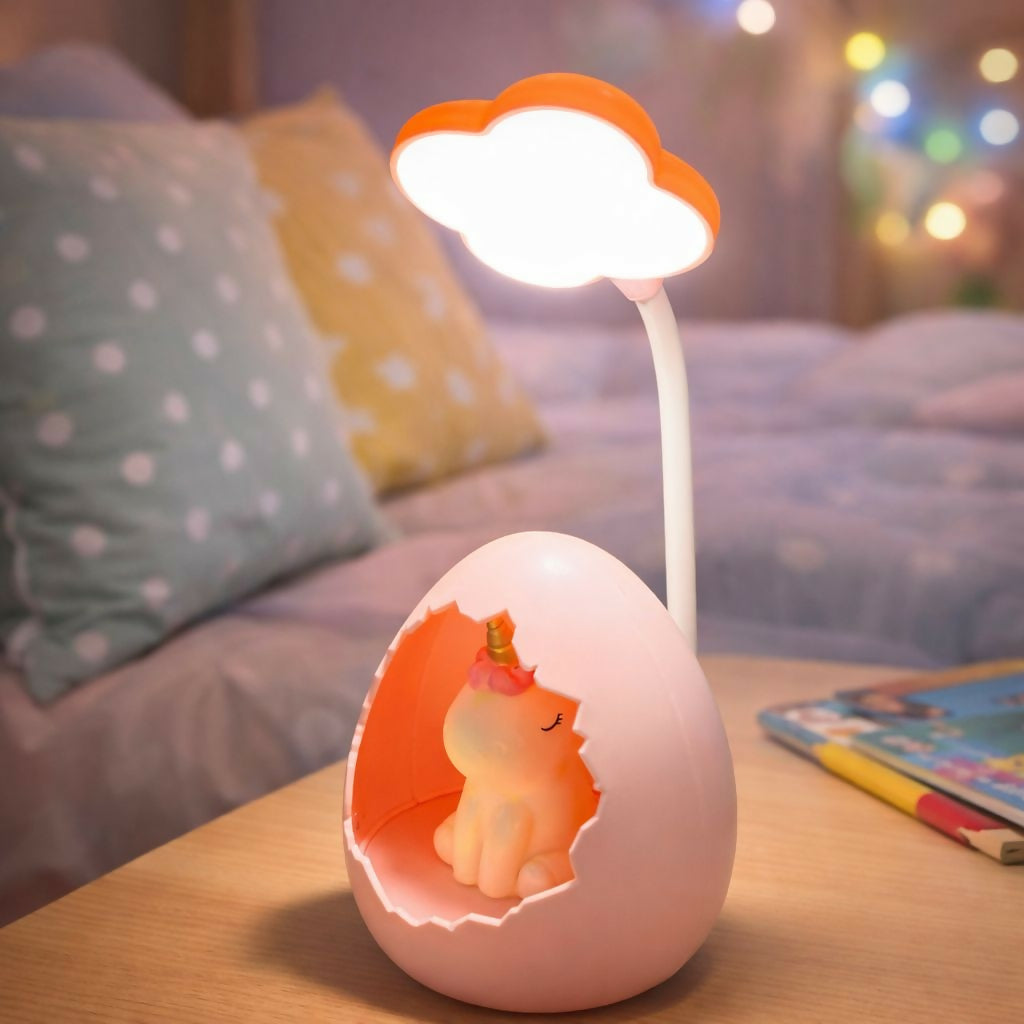 Unicorn Egg Kids Desk Lamp with LED Night Light & Flexible Neck 1 Unicorn Egg Kids Desk Lamp with LED Night Light & Flexible Neck