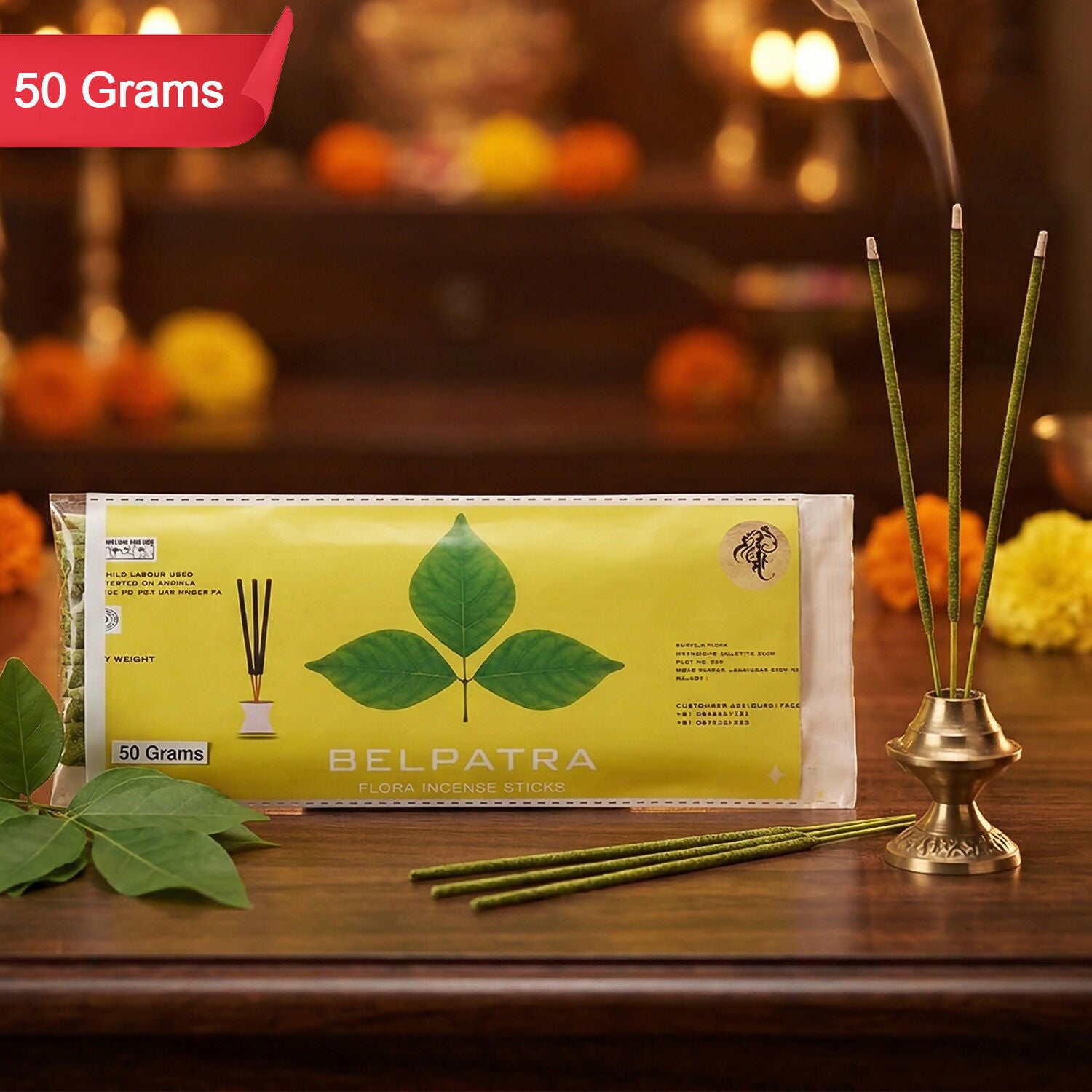 Belpatra Flora Incense Sticks Fresh Green Leaf Aroma for Home & Rituals 2 Belpatra Flora Incense Sticks Fresh Green Leaf Aroma for Home & Rituals - Image 2